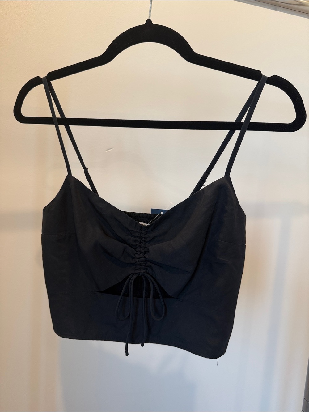 NWT A&F Black Cut Out Crop Top Size SMALL
